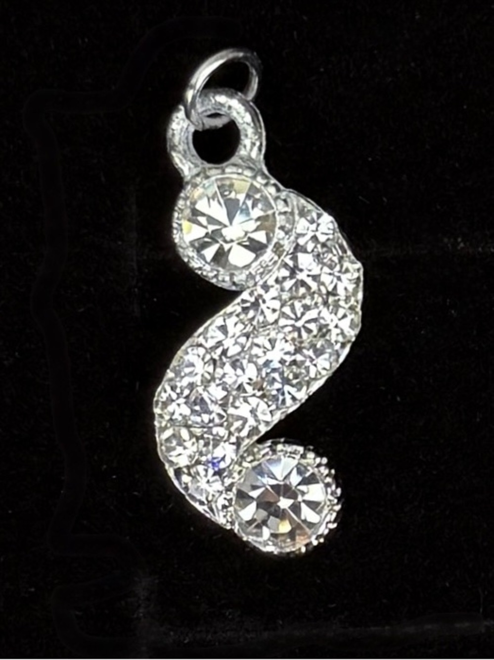 Beautiful silvertone bling pendant + free 16” cord necklace